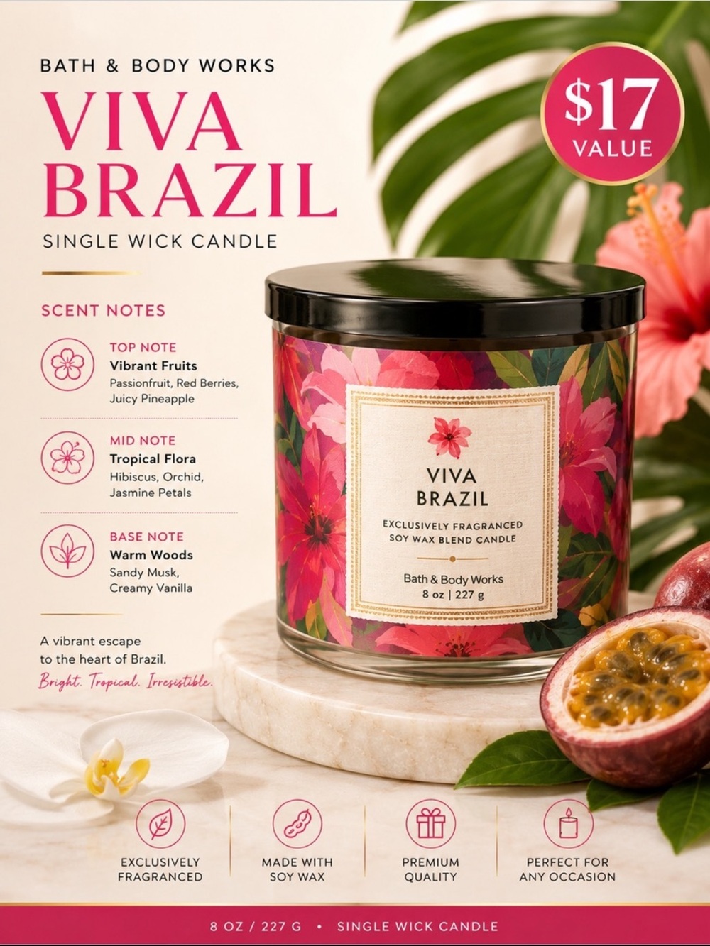 Bath & Body Works Viva Brazil Candle